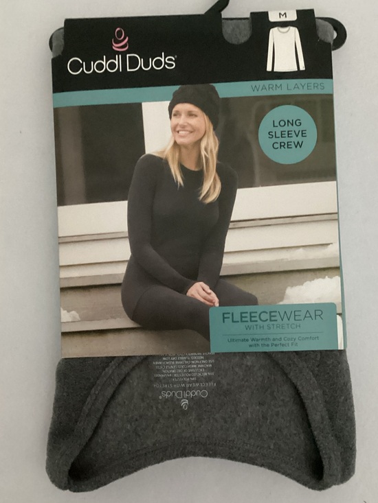 Cuddl Duds Tops - Cuddl Duds Fleecewear with Stretch Long Sleeve Crew - Heather Charcoal